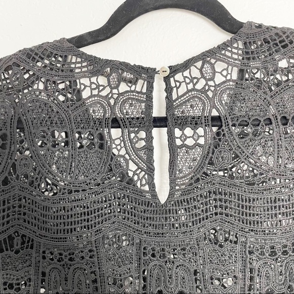 Kobi Halperin Gaia Guipure Lace V Neck Mini Dress MISSING SLIP Black Cocktail - Picture 7 of 7